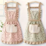 Tablier en dentelle, joli tablier de cuisine pour cuisiner, pâtisserie, nettoyage – Bavoir domestique réglable, cadeaux pour hôtesse, serviteurs, serveurs