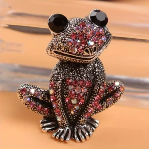 Strass grenouille crapaud broche mode petit Animal broche rétro Style européen et américain Corsage bijoux broches