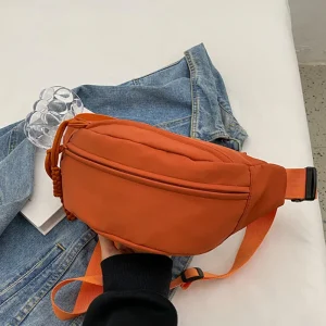 Sac banane en toile demi-lune pour femme, sac de poitrine, sac de taille en bandoulière, sacs banane décontractés, sac de ceinture de sport, sac de course