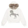 veste à capuche zippée pour femmes, veste décontractée à manches longues avec capuche en fourrure pour un usage quotidien, streetwear pour activités de plein air