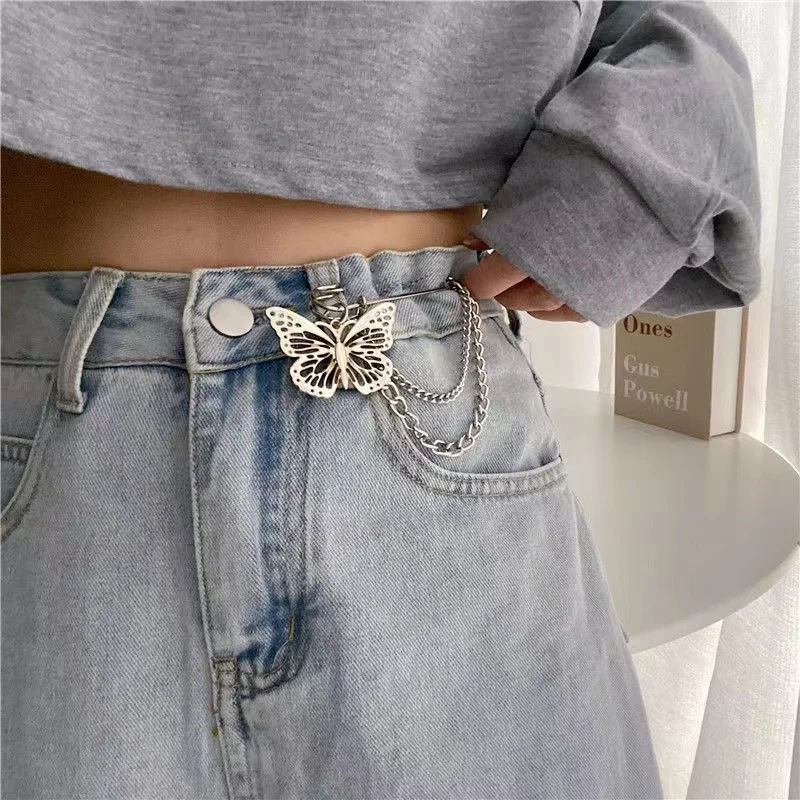 ceinture papillon cintrée à la taille pour femme, décoration pour femme, cent jeans décoratifs, jupe et pantalon