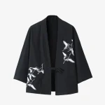 Robes Kimono de Style Japonais, Cardigan Haori à Imprimé Grue Traditionnelle, Vêtements Asiatiques, Vestes d&rsquo;Entrée de Samouraï, Streetwear Hip Hop