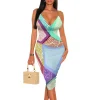 femmes mode sans manches lâche sexy tenues longue robe à glissière robe d'été imprimer robe maxi scoop col en v robes à glissière tenue décontractée