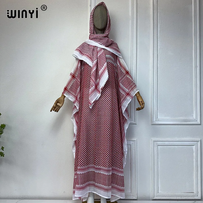 winyi robe classique avec Écharpe pour femme musulmane, ensemble 2 pièces, kaftan de soirée, ample, mode streetwear, abaya de luxe, dubaï