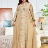 robe longue à paillettes brodées pour femmes musulmanes, abaya marocaine, kaftan de dubaï, abayas islamiques, robe éducative eid, robes de soirée modestes, jalabiya
