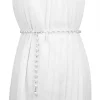 ceinture à perles blanches pour femme, ceinture élégante, ceinture bohème, ceinture à pendentif perle, décoration de chemise habillée à la mode, tout match