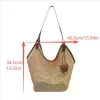 sac à main chic en paille pour vacances à la plage, fourre tout de grand volume, sac de banlieue pour filles, sac décontracté universel à la mode pour femmes, cadeau
