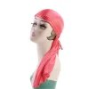mode pré attaché soie durag réglable polyester pirate chapeau élastique turban hijab hommes femmes