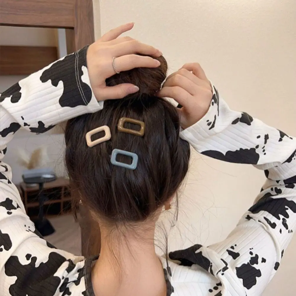 1 paire de pinces à cheveux de Style coréen, simples, légères, assorties à tout, Barrettes carrées de couleur Morandi, accessoires pour cheveux