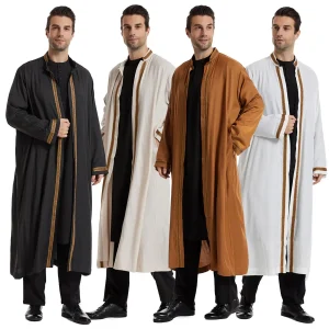 Abaya musulmane à manches longues pour hommes, vêtements islamiques, Abaya à col montant, Robe arabe, Robe musulmane, Jubba saoudien, Thobe, Ramadan, Kimono, Caftan de Dubaï Abaya musulmane à manches longues pour hommes, vêtements islamiques, Abaya à col montant, Robe arabe, Robe musulmane, Jubba saoudien, Thobe, Ramadan, Kimono, Caftan de Dubaï