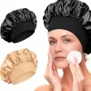bonnet de nuit en satin de qualité supérieure pour femmes, haute élasticité, large bande, soins capillaires, chapeau de douche, pur fait à la main, nuit quotidienne, multi usage