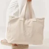 sac de courses personnalisé couleur beige, 100 pièces, sac de fête en toile de grande capacité, sac de plage personnalisé pour vacances d'été