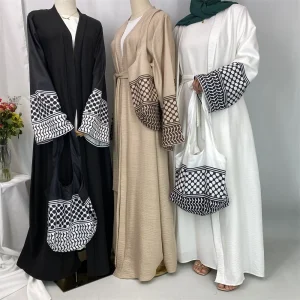 Dubaï élégant caftan Robe modeste Abayas musulman ouvert Abaya et sac femmes Islam Caftan Marocain Robe Arabe Femme Musulmane Dubaï élégant caftan Robe modeste Abayas musulman ouvert Abaya et sac femmes Islam Caftan Marocain Robe Arabe Femme Musulmane