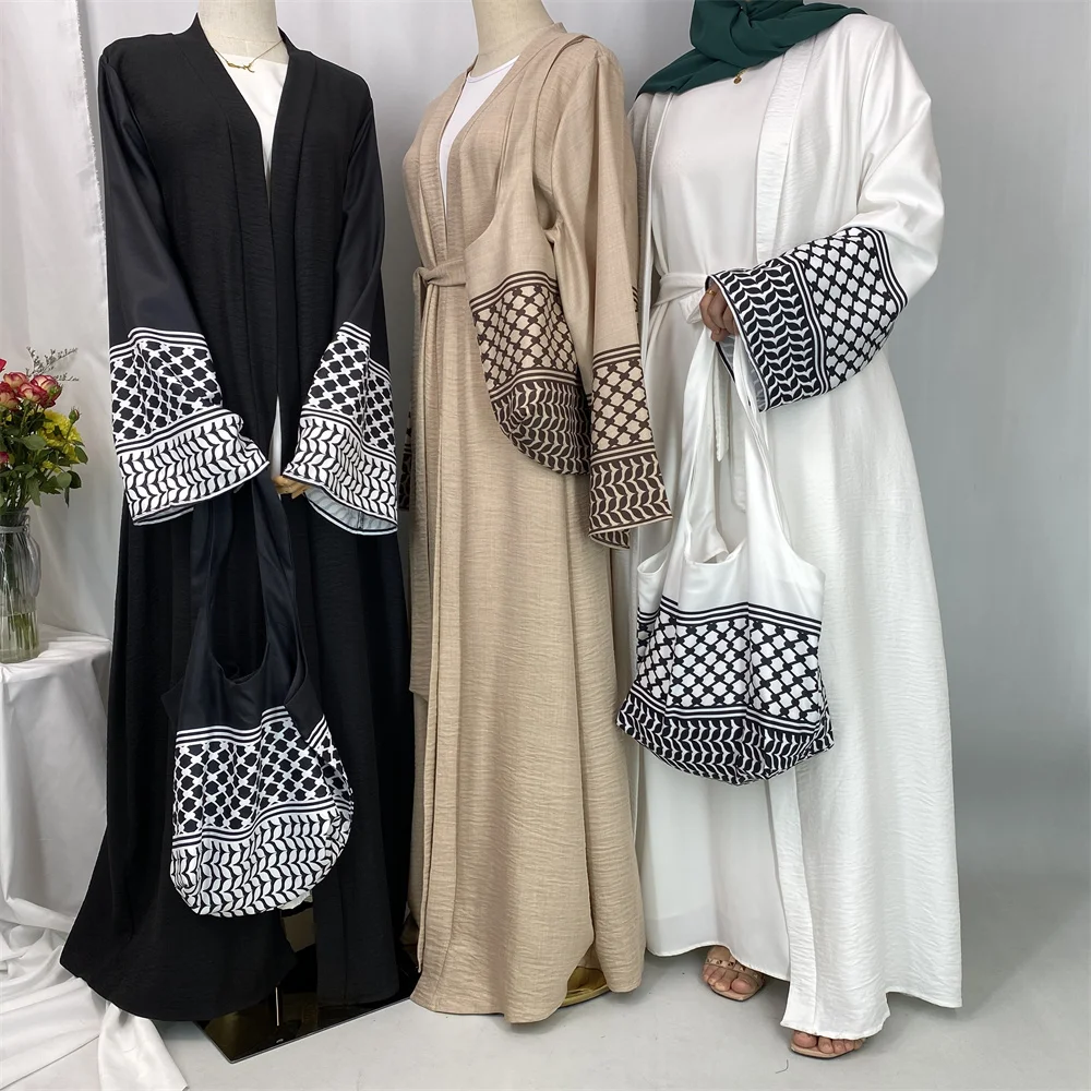 Dubaï élégant caftan Robe modeste Abayas musulman ouvert Abaya et sac femmes Islam Caftan Marocain Robe Arabe Femme Musulmane Dubaï élégant caftan Robe modeste Abayas musulman ouvert Abaya et sac femmes Islam Caftan Marocain Robe Arabe Femme Musulmane