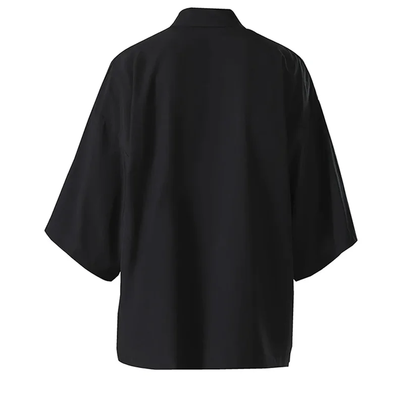 chemise kimonos cosplay de style japonais, vêtements samouraï noirs, haori traditionnel pour femmes et hommes, cardigan harajuku à la mode