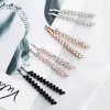 pinces à cheveux en métal strass brillant pour femmes, épingles à cheveux simples de couleur noir argent, bijoux pour filles, accessoires pour cheveux