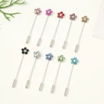 Épingles pour écharpe Hijab, 10 pièces/sac, broches pour femmes musulmanes, couleurs mélangées, accessoires décorés, épingles de sûreté décontractées, vente en gros