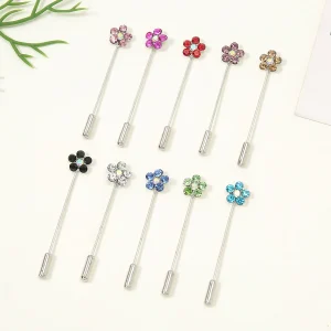 Épingles pour écharpe Hijab, 10 pièces/sac, broches pour femmes musulmanes, couleurs mélangées, accessoires décorés, épingles de sûreté décontractées, vente en gros