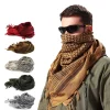 Écharpe hijab à carreaux légère pour hommes et femmes, foulard arabe du désert, foulard tactique doux de randonnée, turban unisexe, châle militaire