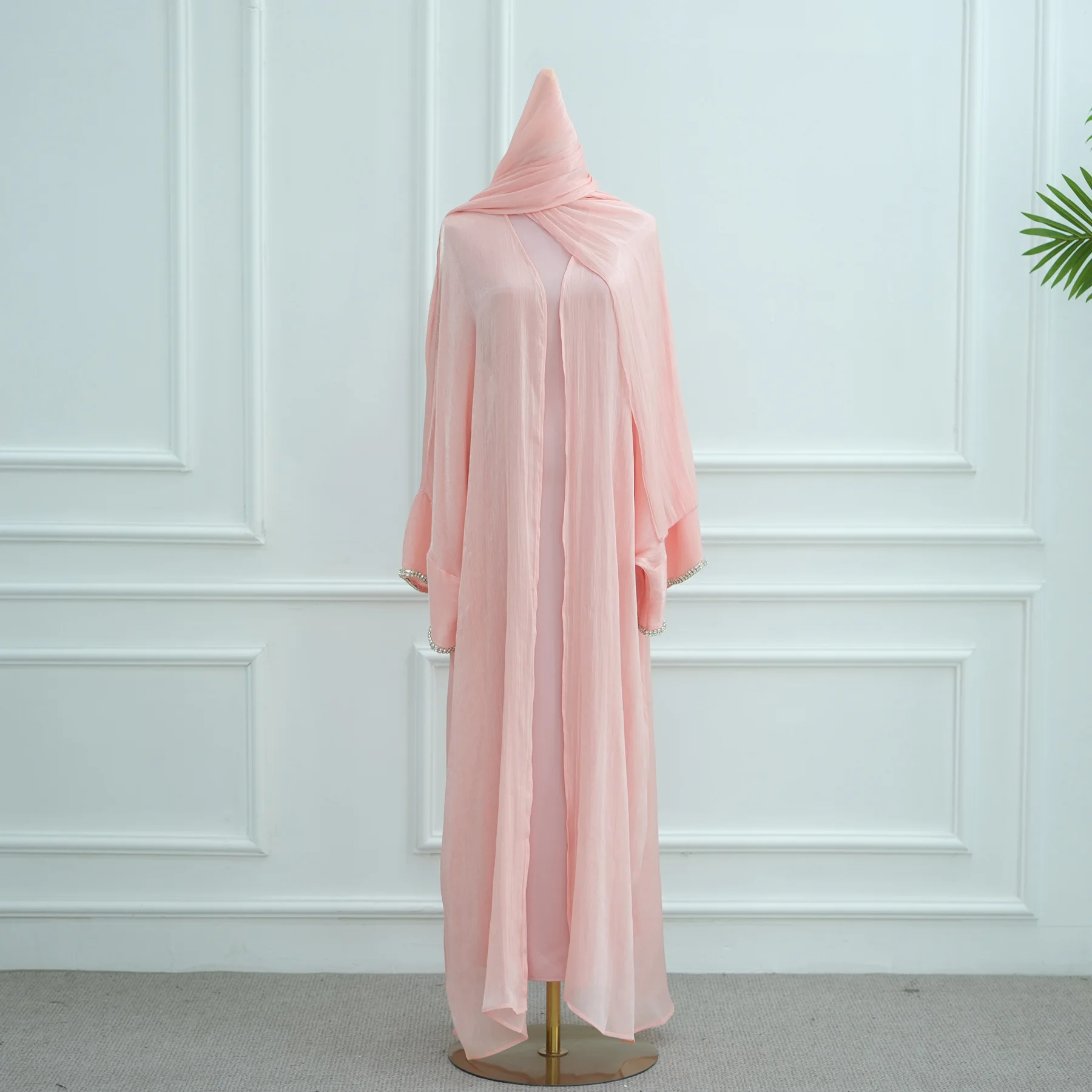 femmes musulmanes kimono cardigan diamants ouvert abaya robes écharpe longue robe dubaï turquie robe vêtements islamiques marocain eid ramadan