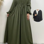 Abayas du Ramadan pour femmes, fermeture éclair sur le devant, Robe Hijab musulmane, Kaftan turc, robes islamiques, ceinture cachée, Robe modeste, Kimono de dubaï