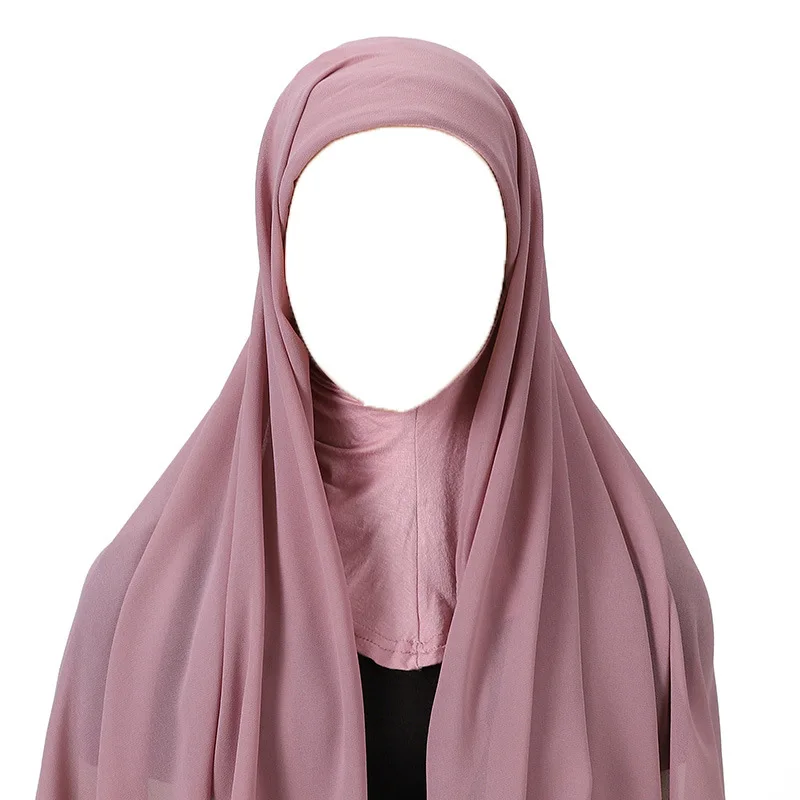 bonnet intérieur à couverture complète avec écharpe en mousseline de soie, hijab instantané, casquette islamique musulmane, couvre chef, sous écharpe, bonnet en os
