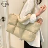 sac à main matelassé à carreaux pour femme, fourre tout rétro, sac à carreaux carillon, sac initié étanche, sac solide, hiver, sacs souples de grande capacité