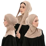 Laven mode printemps été respirant Hijabs Long instantané Hijab femme plein de cou prêt à porter Hijabs cravate dos chapeaux