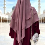 Long Khimar femmes musulmanes Hijab 2 couches Jazz crêpe Ramadan prière Eid Hijabs islamique cravate dos foulard Djellaba Niqab Jilbab