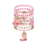 Bracelets de Cowgirl occidentale pour femmes et filles, Bracelets extensibles empilables en perles, chapeau de Cowgirl, breloques de bottes, bijoux bohème, cadeaux