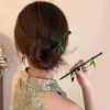 Épingle à cheveux chinoise décorative en forme de bambou, baguettes pour femmes, épingles porte chignon, couvre chef en résine, épingle à cheveux pour affichage d'art du thé