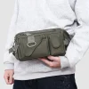 un sac de taille unisexe pratique en tissu nylon avec plusieurs poches pour le sport, la course et un usage élégant, idéal pour les voyages et les affaires