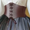 ceinture de taille médiévale pour femme, accessoire de cosplay, reliure élastique, marron, rétro, viking, renaissance, robe, décoration de cheminée