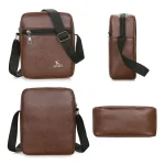 Sacs à main marron kaki petits fourre-tout nouveau sac à bandoulière en cuir PU noir pour hommes employé de bureau sacs à bandoulière messager voyage