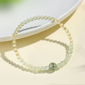 Bracelet de perles fines et délicates pour femmes, 4mm, Citrine naturelle, cristal jaune, Quartz rutilé vert, élastique extensible, 1606