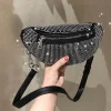 JOWaist-Sac banane de luxe pour femme, sac banane, sac à main, sac banane, sac à main, sacs à bandoulière, sacs de poitrine, Flash Diamond, Gels Fashion, initié à la hanche