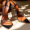 sexy noir femmes sandales bout ouvert bande étroite talons stiletto concepteur cheville boucle sangle femmes vêtements d'extérieur chaussures zapatos para muje