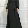 robe musulmane à manches longues abaya style simple vêtements pour femmes couleur unie golfe abayas robe saoudienne islamique robes de ramadan pour eid