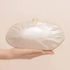 Pochette de luxe en acrylique pour femmes, pochette à cadre blanc perle, portefeuille de mariage, soirée, mignon ivoire, sac à main Pro