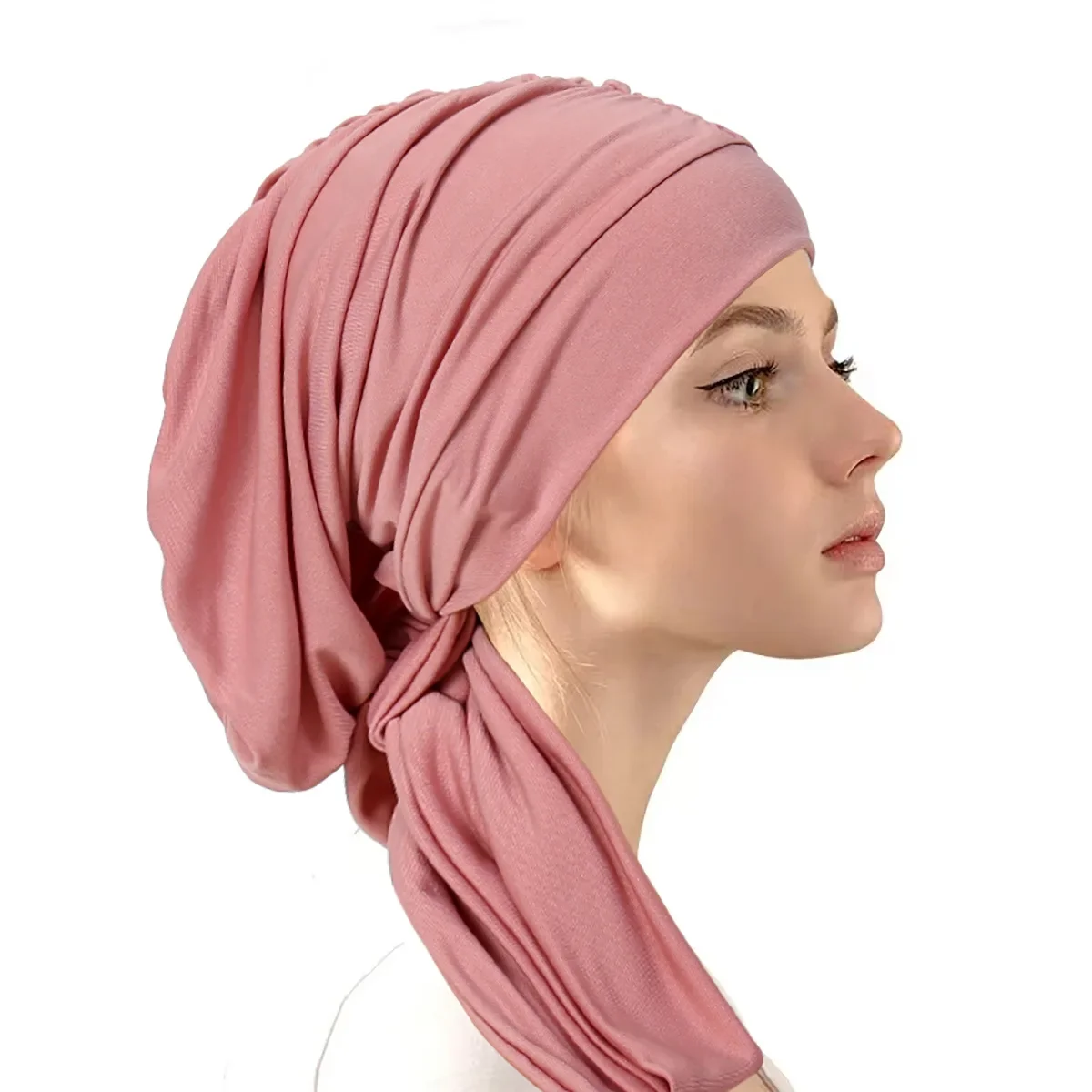 nouveau chapeau extensible pré attaché femmes musulman hijab bonnets bonnet turban foulard islamique perte de cheveux chapeaux chimio casquette turbante mujer