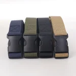 Ceinture tressée en Nylon pour hommes et femmes, 125cm, 2.5 larges, réglable, taille de voyage en plein air, avec boucle en plastique, pour pantalons d&rsquo;extérieur
