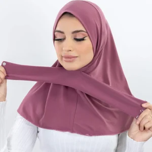 Prêt à porter couverture complète intérieure instantanée Hijab qualité supérieure Jersey écharpe avec boutons à nouer au dos femmes musulmanes Turban casquettes