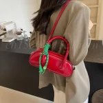 Sac à Main en Cuir PU pour Femme, Petit, Haut de Gamme, Rétro, Solide, Bandoulière, Luxe, Baril, Français, Initié