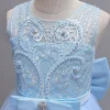brillant enfant en bas âge petites grandes filles brodé perlé nœud papillon mariage fleur fille fête d'anniversaire concours formel robe de vacances de pâques