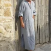 robe musulmane décontractée à manches courtes pour homme, kaftan islamique, thobe jubba, dubaï, arabie saoudite, abaya, 5xl