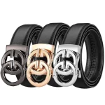 Ceinture pour hommes d&rsquo;affaires de mode véritable marque de luxe ceinture boucle en métal ceinture en cuir PU de haute qualité ceinture souple avec pantalon Cargo jean