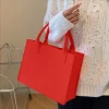 sac à bandoulière en feutre simple, grande capacité, fourre tout de couleur unie, sac à main pour femmes et filles