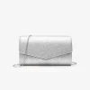 sac de soirée sac de dîner femme sac élégant luxueux brillant argent pochette longue chaîne sac à bandoulière sac à main pour cadeau de fille