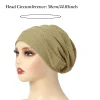 mode couleur unie femmes froissé hijab turban élastique doux chimiothérapie casquette polyester baggy bonnets bonnet