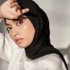 luxe doux mince musulman hijab écharpe femmes longue couleur unie tête enveloppement pour femmes hijabs foulards dames musulman voile jersey hijabs